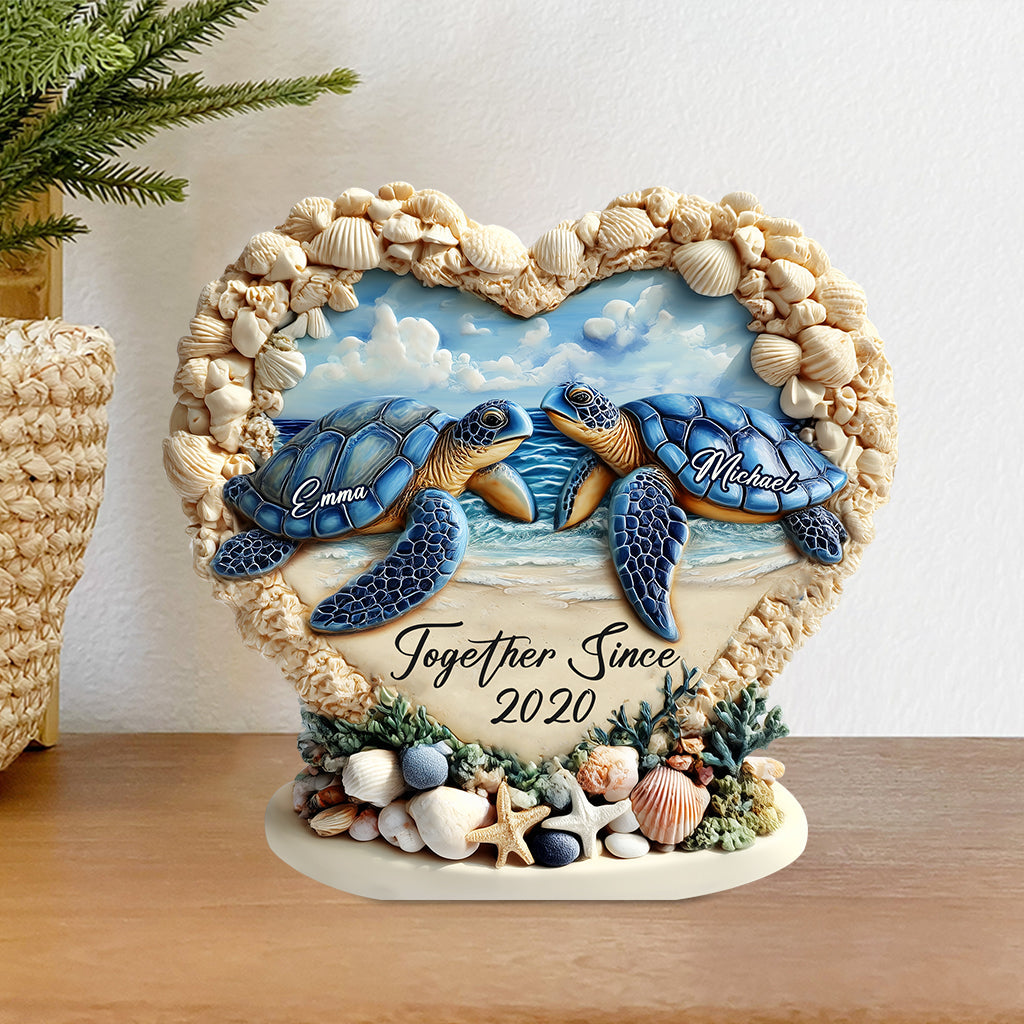 Together Since - Personalized Turtle Custom Shaped Acrylic Plaque