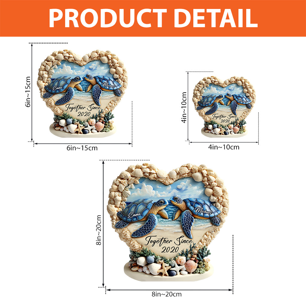Together Since - Personalized Turtle Custom Shaped Acrylic Plaque