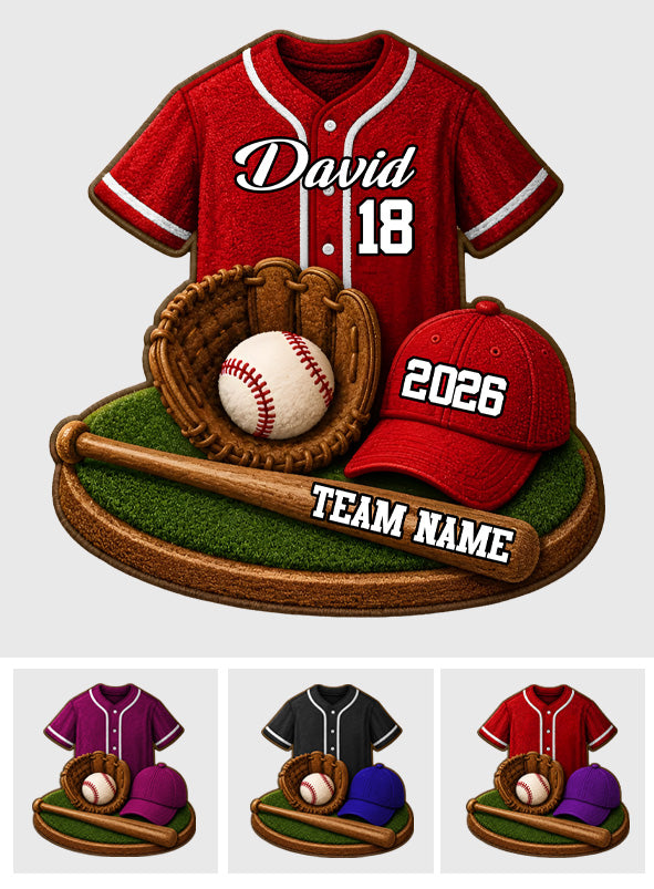 Joueur de Baseball - Tapis Personnalisé Antidérapant