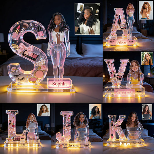 Best Gift for Yourself, Best Gift for Her - Personalized Makeup Acrylic LED Night Light