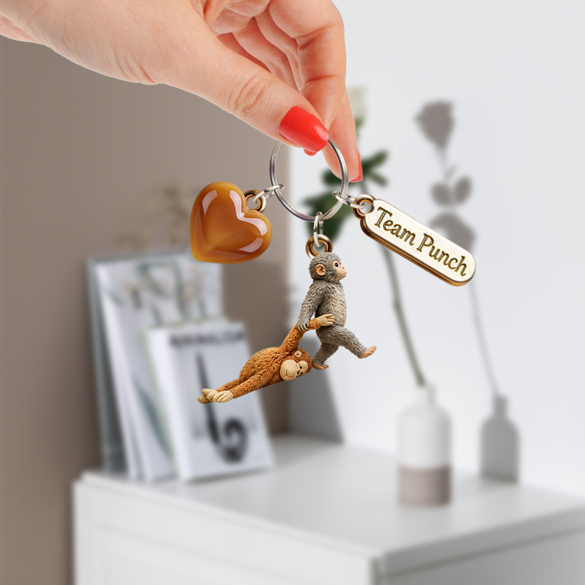 Team Punch - Monkey Lover Keychain With Charms