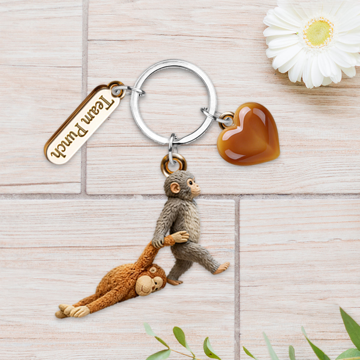 Team Punch - Monkey Lover Keychain With Charms