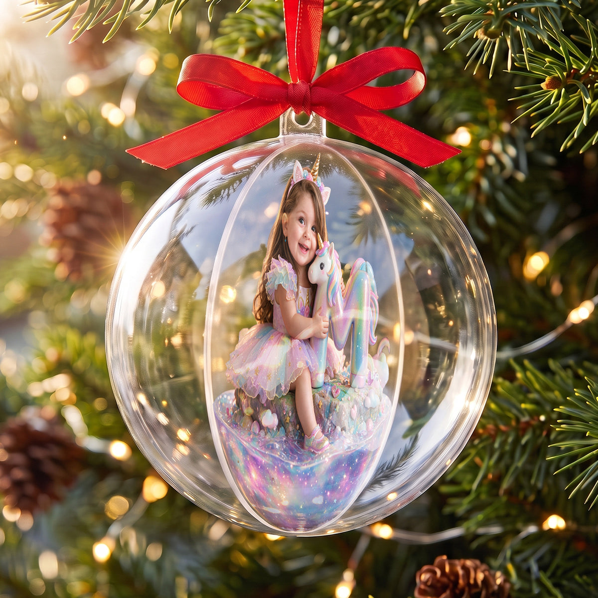 Mermaid & Unicorn - Personalized Kid Acrylic Ball Ornament