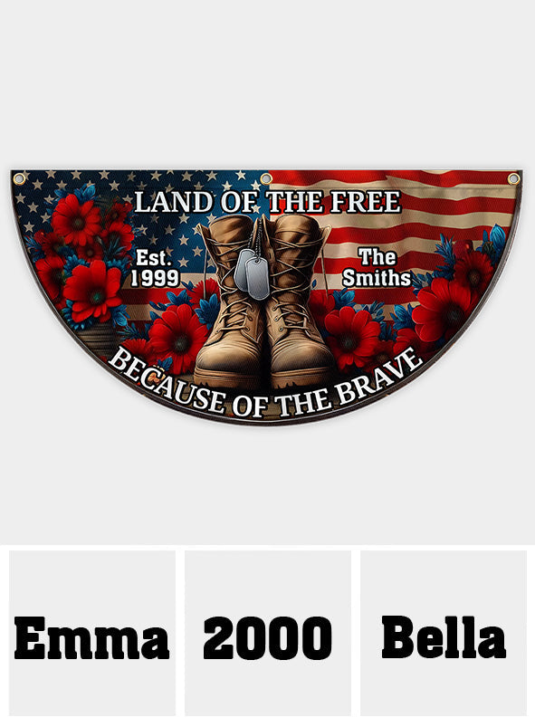 Grâce aux braves - Drapeau de supporter plissé personnalisé pour vétérans