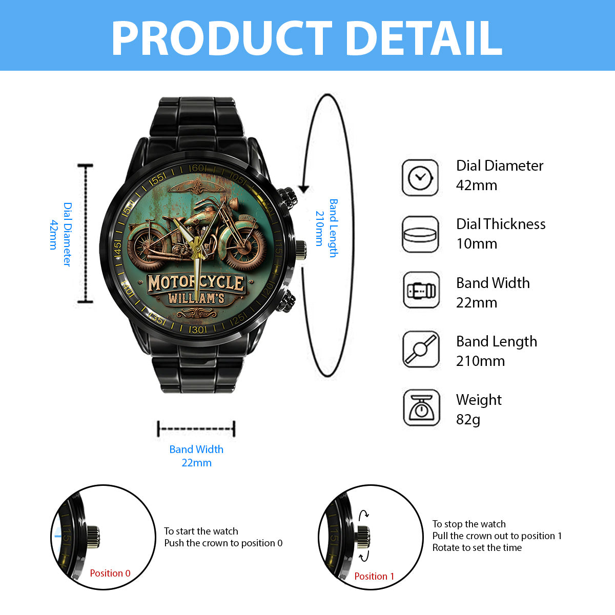 Motorcycle Lover - Personalized Biker Hand Watch