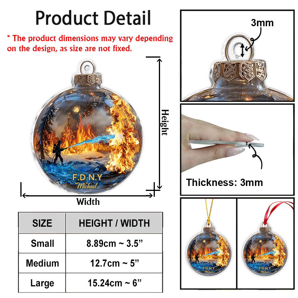 Héros en action - Scène d'incendie - Ornement de pompier personnalisé