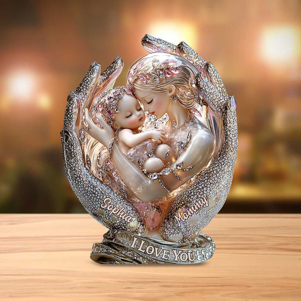 I Love You Mom - Personalized Mother Custom Shaped Acrylic Plaque