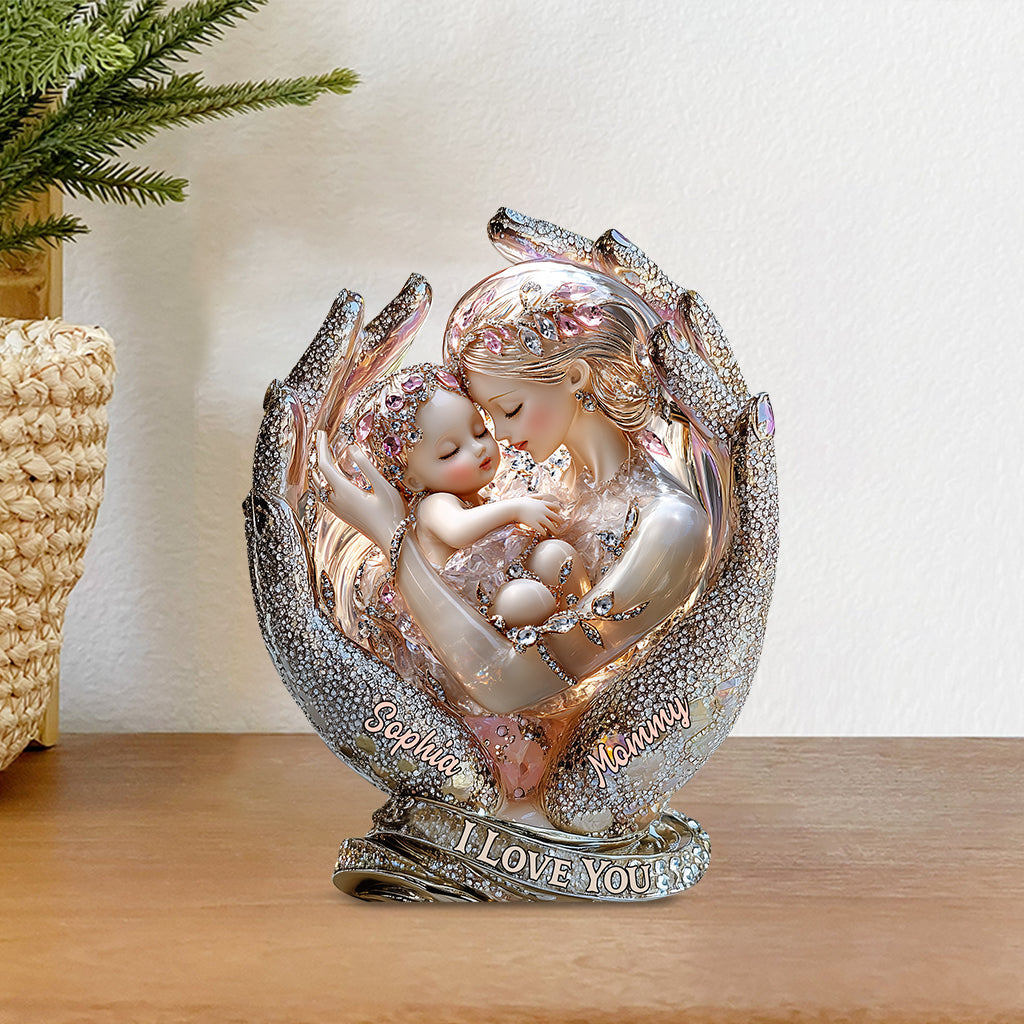 I Love You Mom - Personalized Mother Custom Shaped Acrylic Plaque