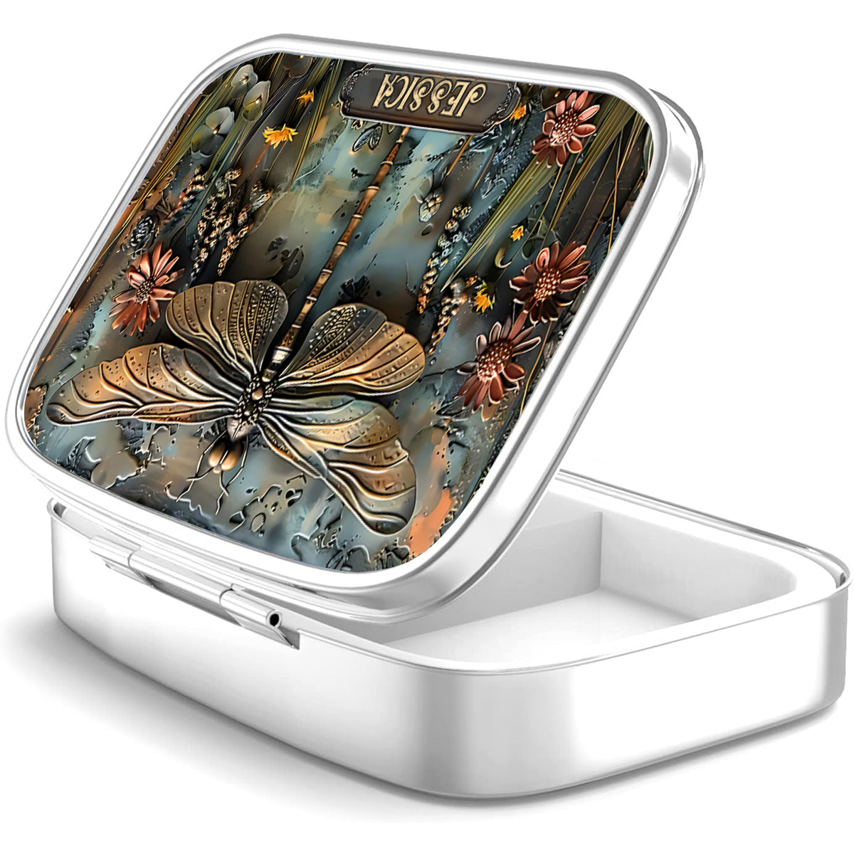 Beautiful Dragonfly, Butterfly/ Hummingbird/ Bee - Personalized Gardening Pill Organizer Box