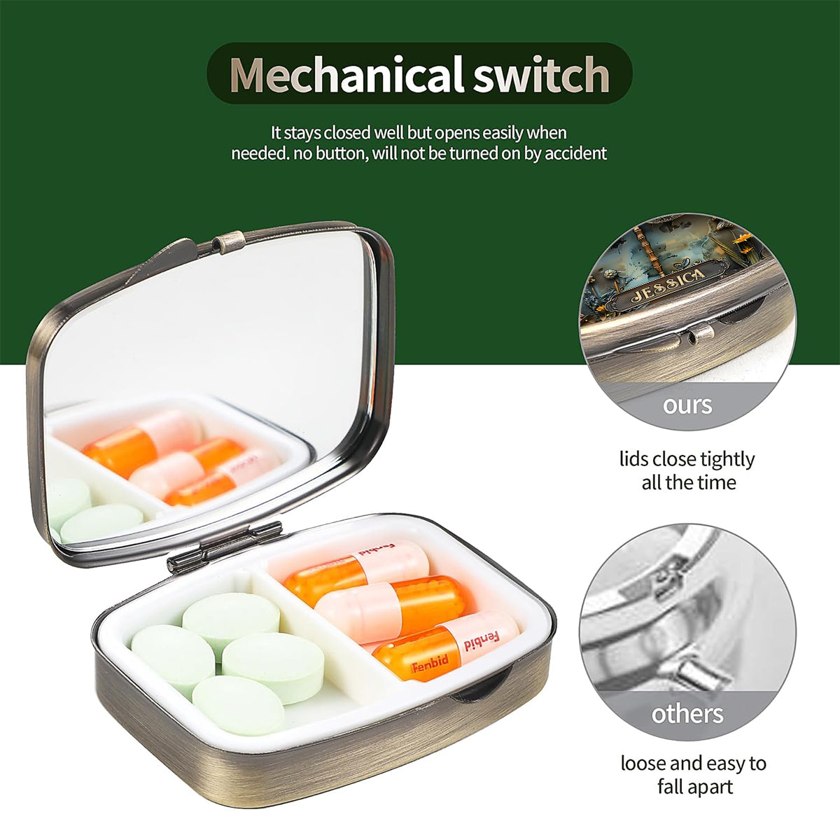 Beautiful Dragonfly, Butterfly/ Hummingbird/ Bee - Personalized Gardening Pill Organizer Box