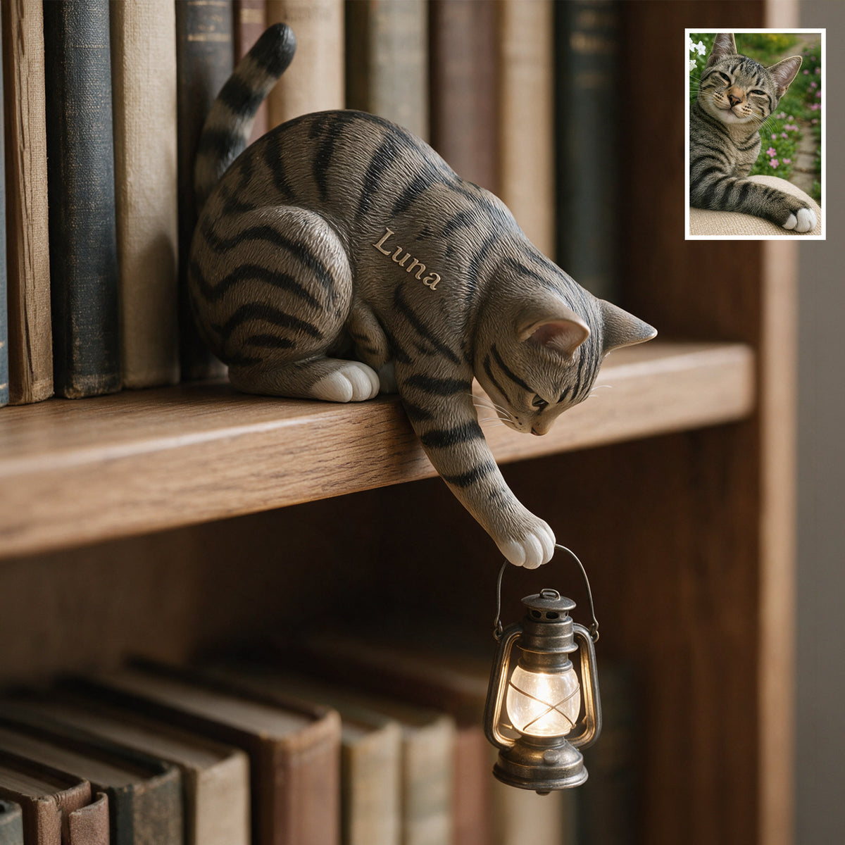 Little Light Keeper - Lampe de bibliothèque personnalisée pour chat