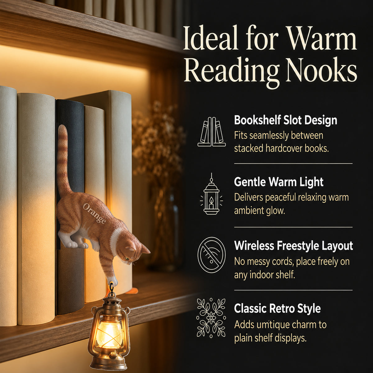 Little Light Keeper - Lampe de bibliothèque personnalisée pour chat