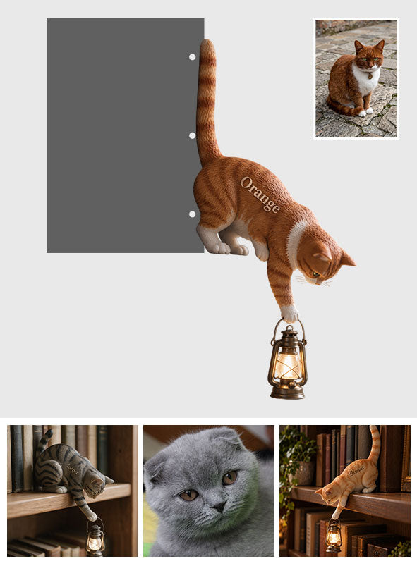 Little Light Keeper - Lampe de bibliothèque personnalisée pour chat