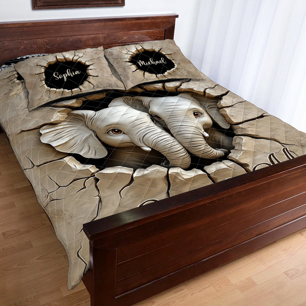 You & Me We Got This - Personalized Elephant Quilt Set