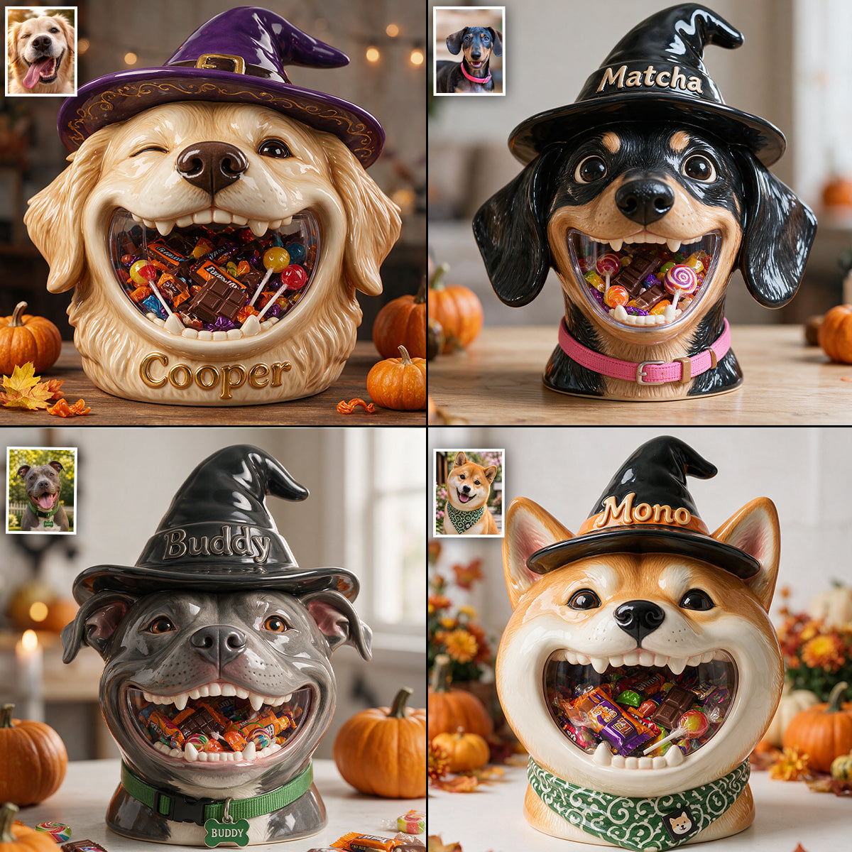 Halloween Pet Candy Holder - Personalized Dog Acrylic Pot