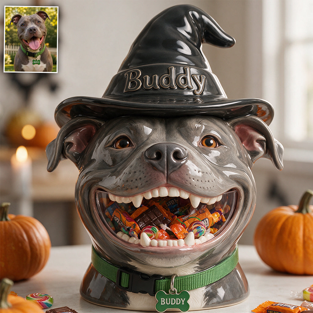 Halloween Pet Candy Holder - Personalized Dog Acrylic Pot