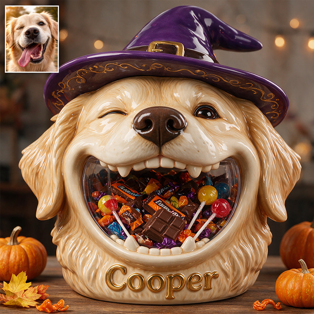Halloween Pet Candy Holder - Personalized Dog Acrylic Pot