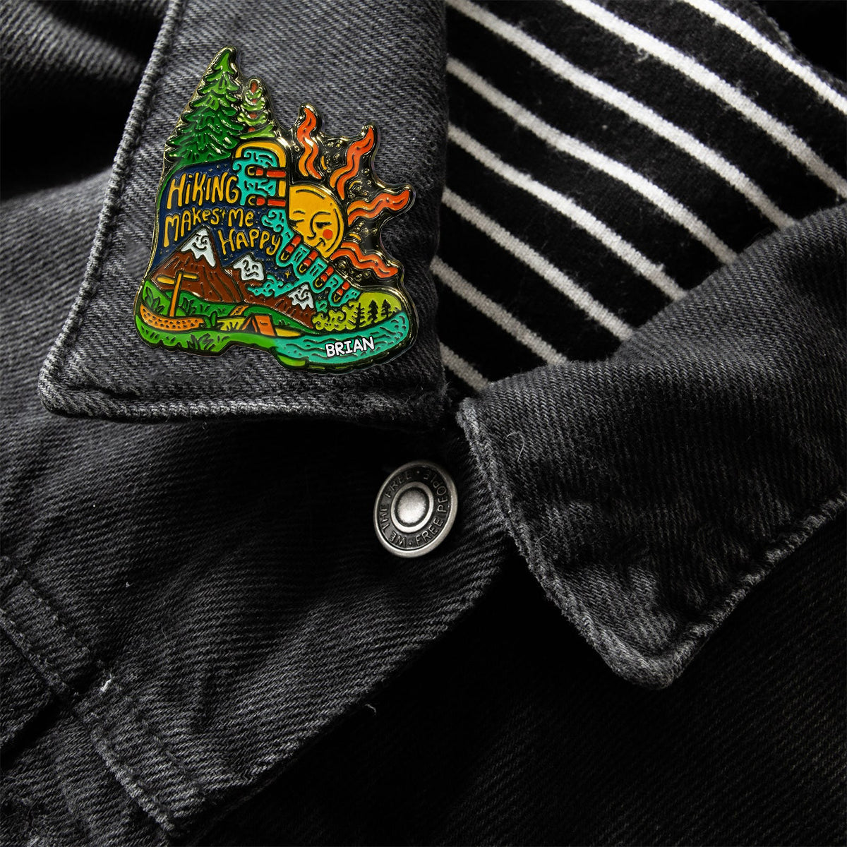 Hiking Makes Me Happy - Personalized Hiking Pin