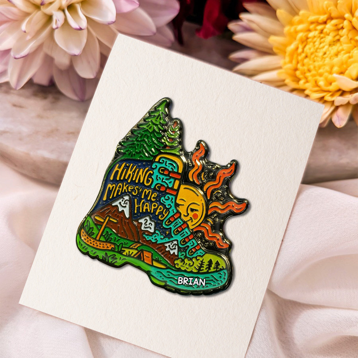 Hiking Makes Me Happy - Personalized Hiking Pin