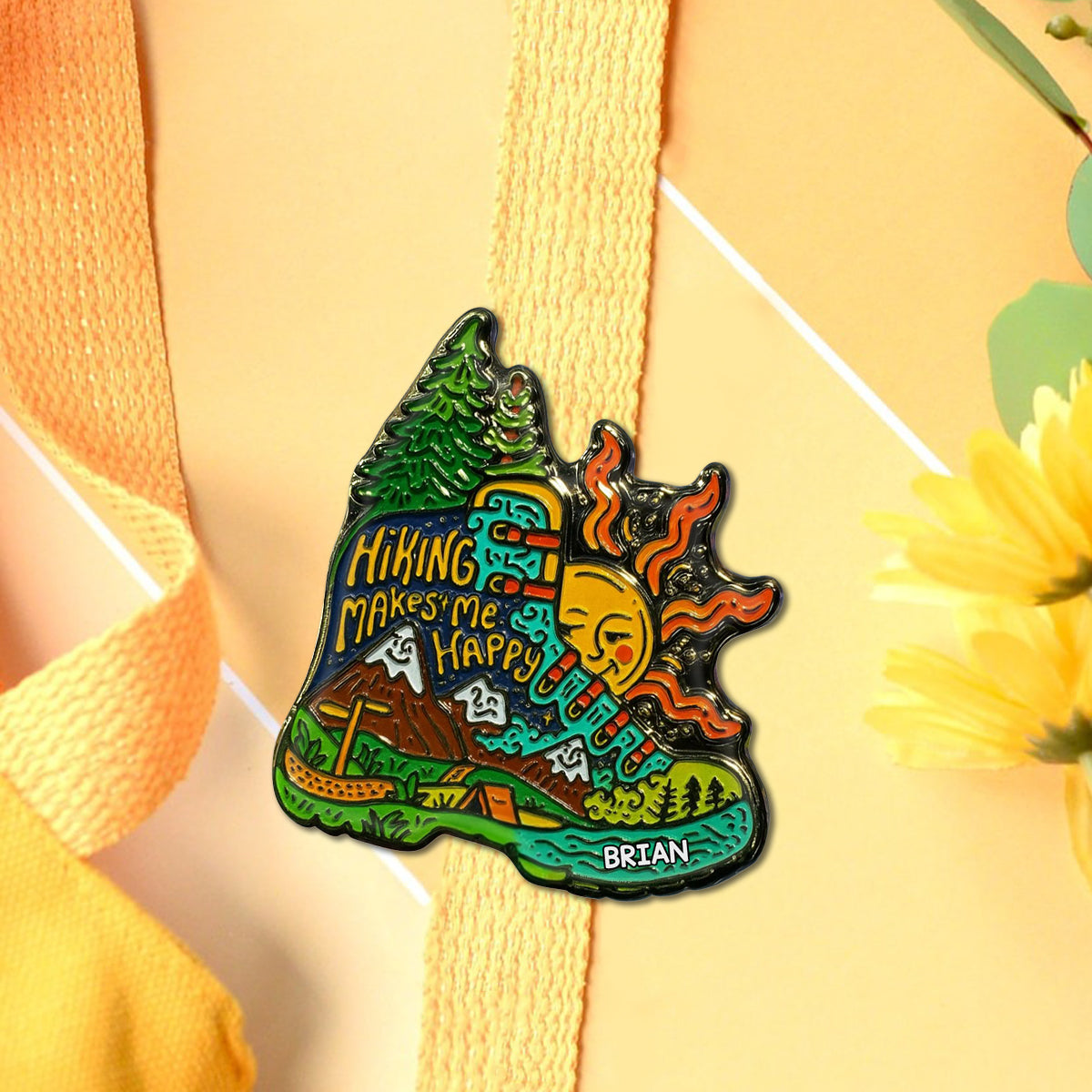 Hiking Makes Me Happy - Personalized Hiking Pin