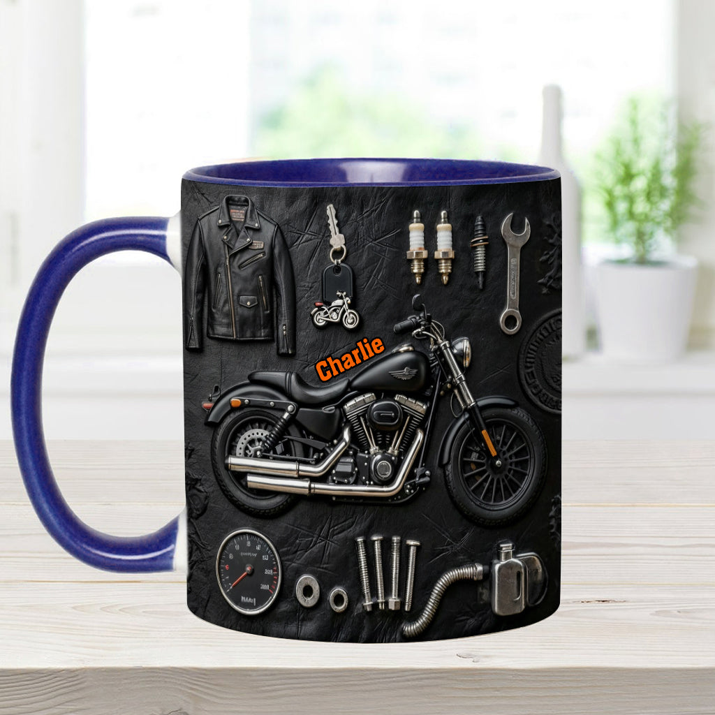 Mug et sous-verre personnalisés sur le thème de la moto