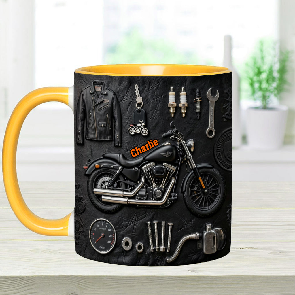 Mug et sous-verre personnalisés sur le thème de la moto