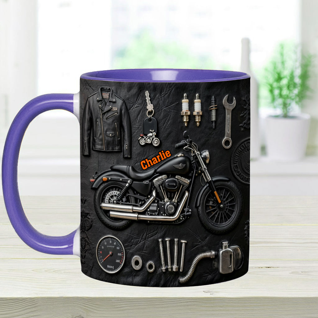 Mug et sous-verre personnalisés sur le thème de la moto