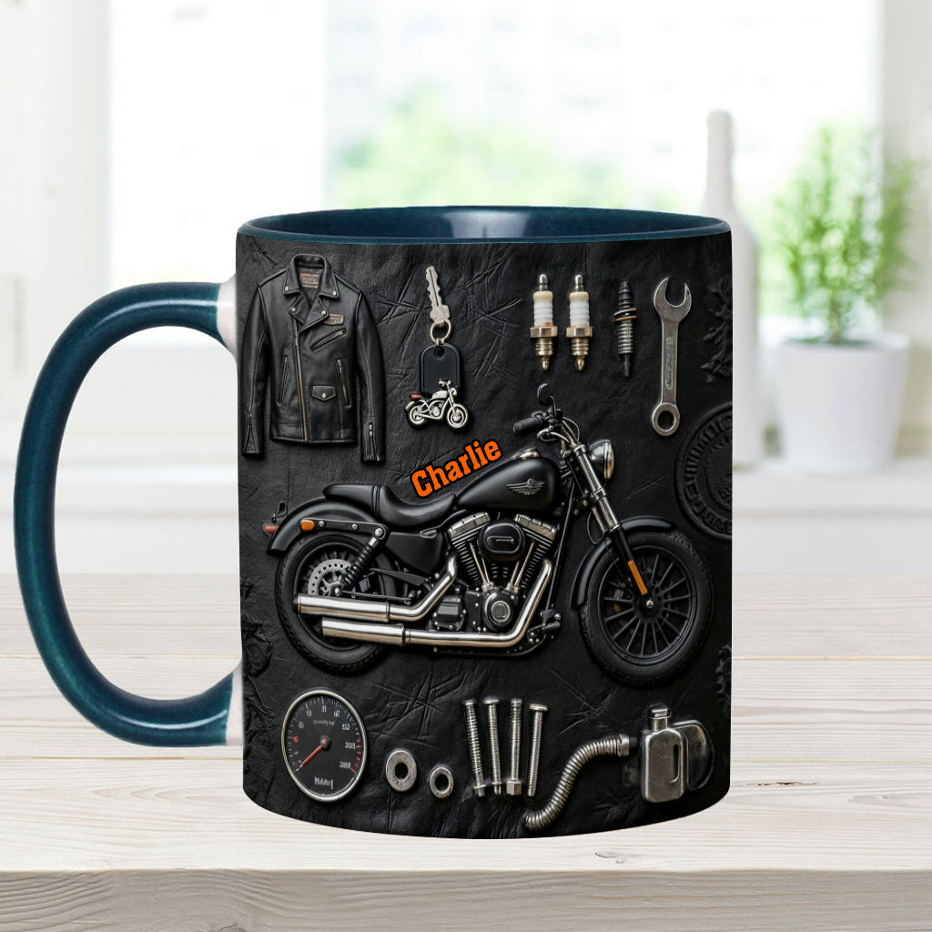 Mug et sous-verre personnalisés sur le thème de la moto