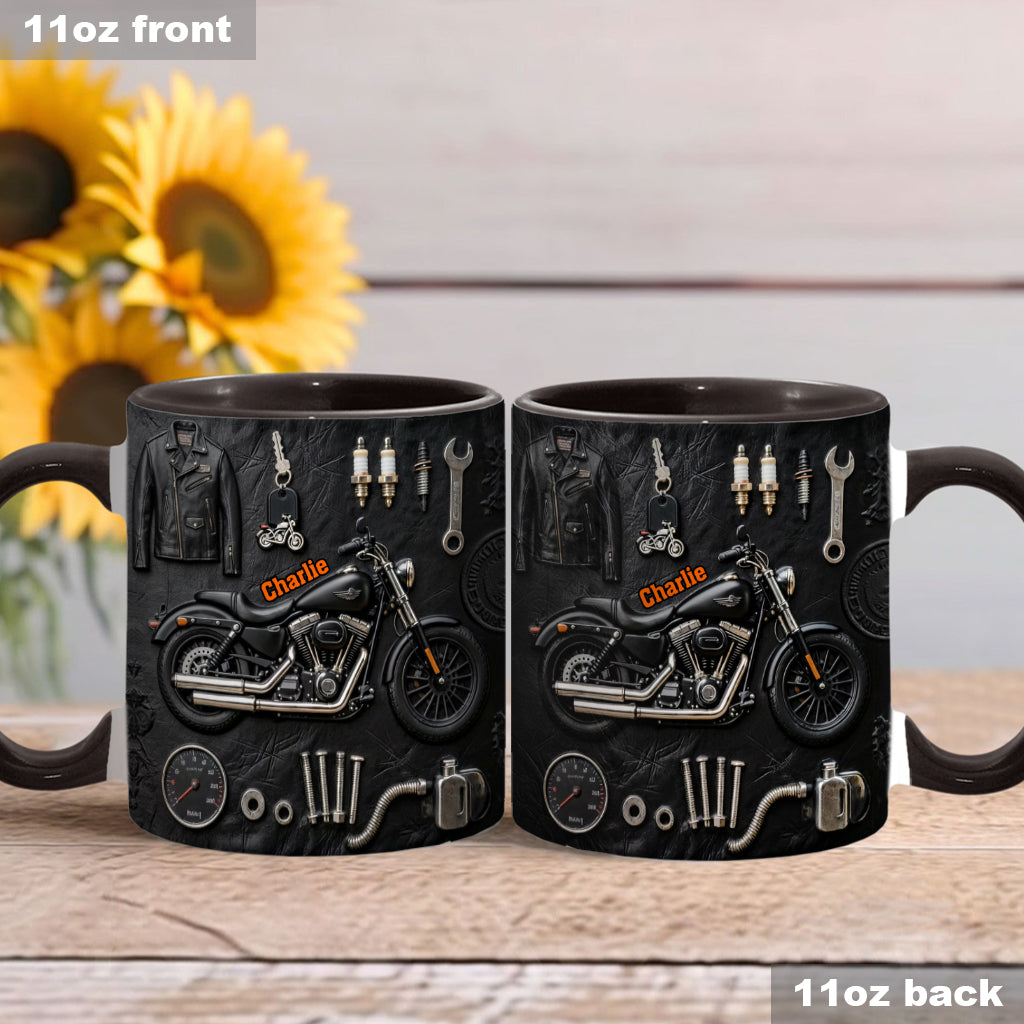 Mug et sous-verre personnalisés sur le thème de la moto