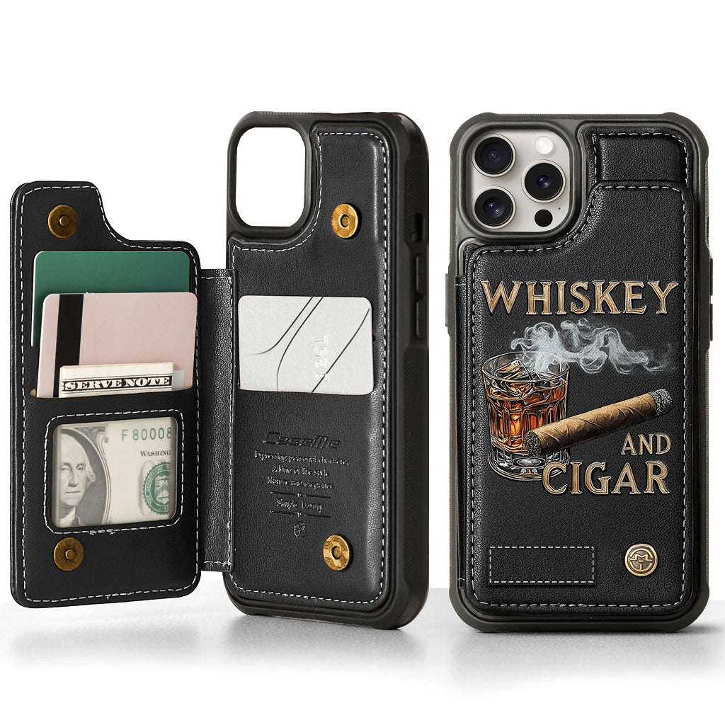 Étui portefeuille personnalisé Whiskey And Cigar -