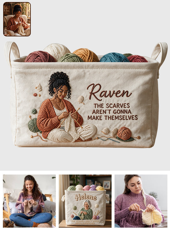 Les Écharpes Ne Se Feront Pas Elles-Mêmes - Panier de Rangement Rectangulaire Personnalisé
