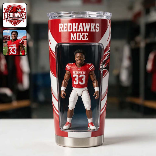 Any Sport, Any Photo, Any Team - Personalized Football Tumbler