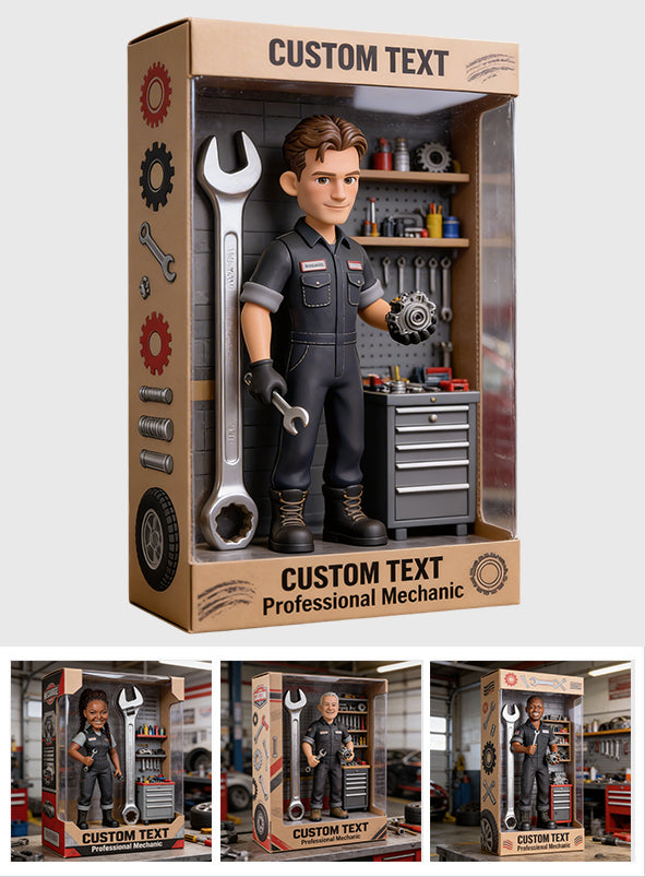 Mechanic With Wrench & Gears - Garage Decor - Personalized Mechanic Custom Shaped Acrylic Plaque