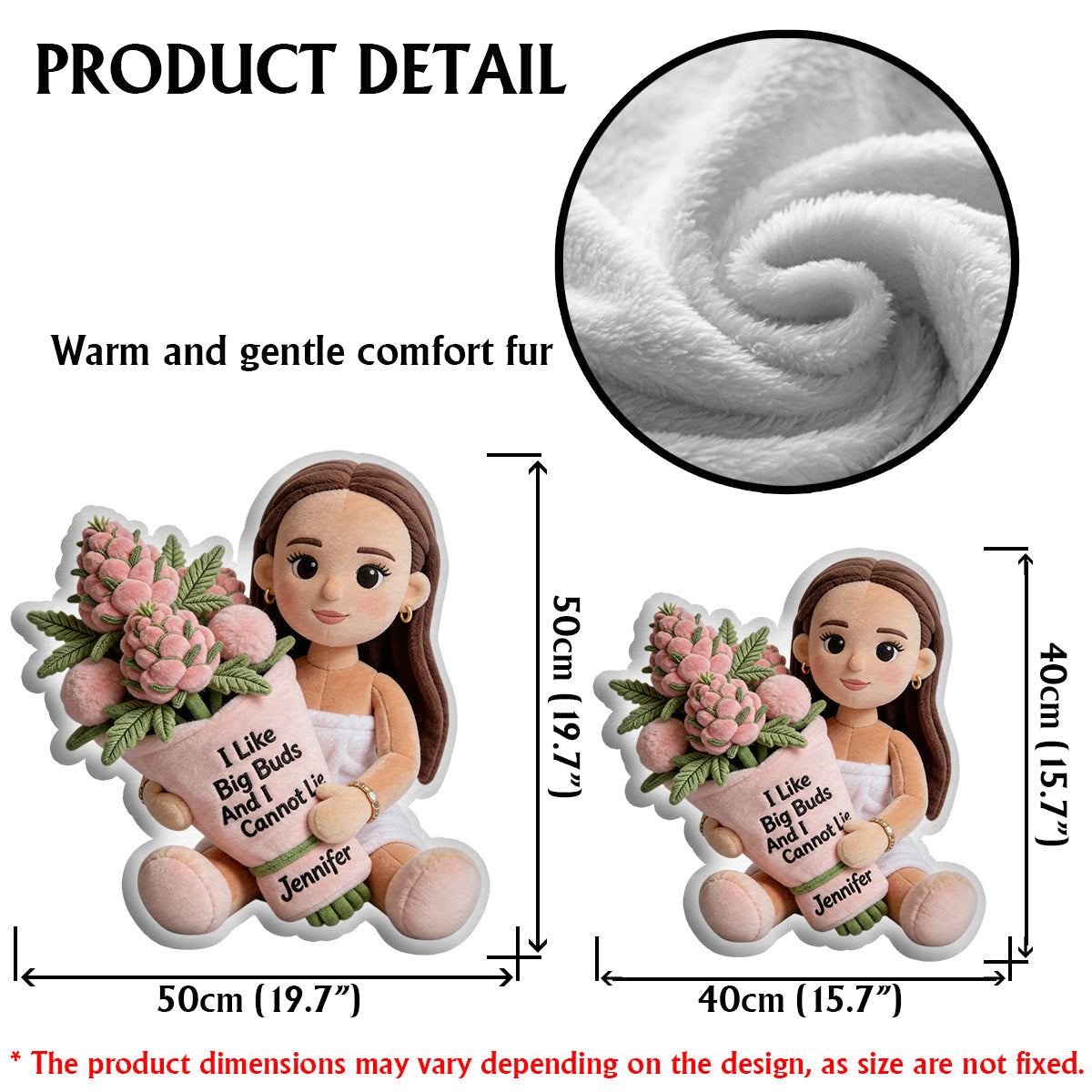 Coussin en fausse fourrure en forme de cannabis - Motif « mauvaise herbe » personnalisé