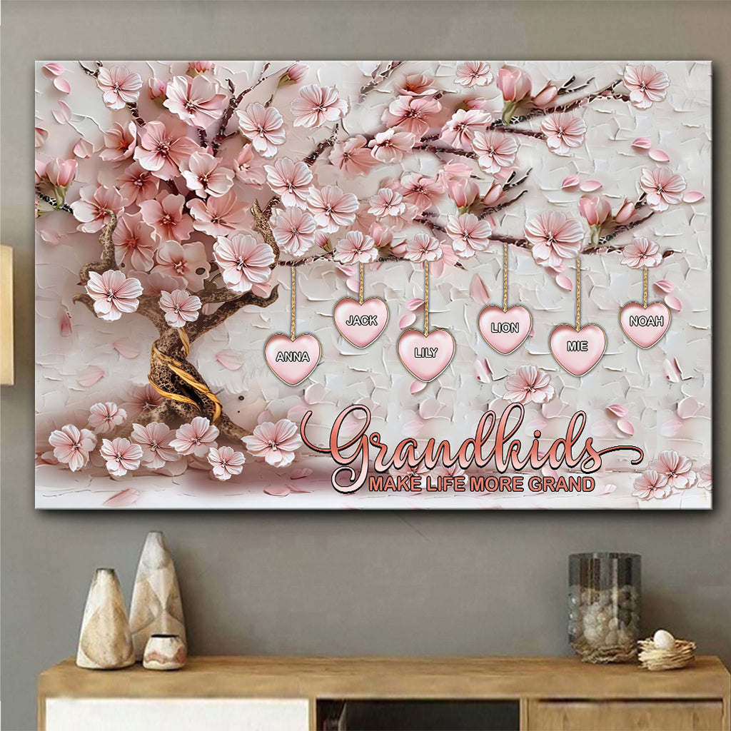 Les petits-enfants rendent la vie plus belle - Toile et affiche personnalisées pour grand-mère