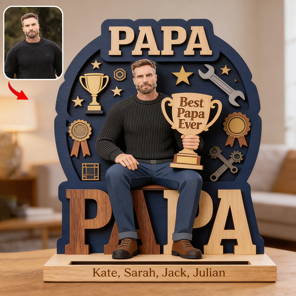 Meilleur Papa - Cadeau Personnalisé 2 Couches Grand Autonome