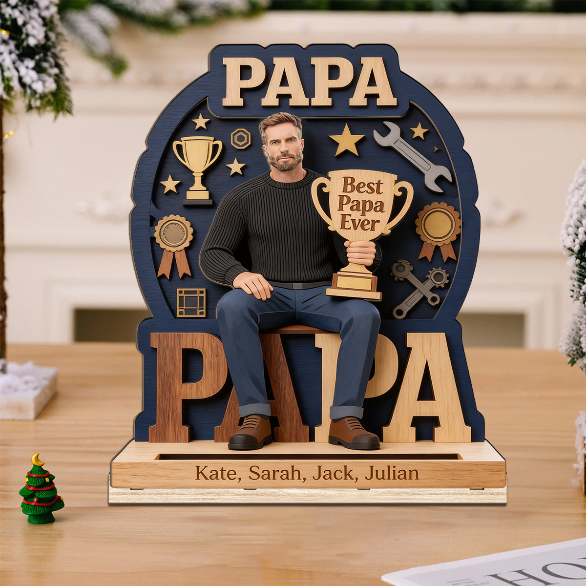 Meilleur Papa - Cadeau Personnalisé 2 Couches Grand Autonome