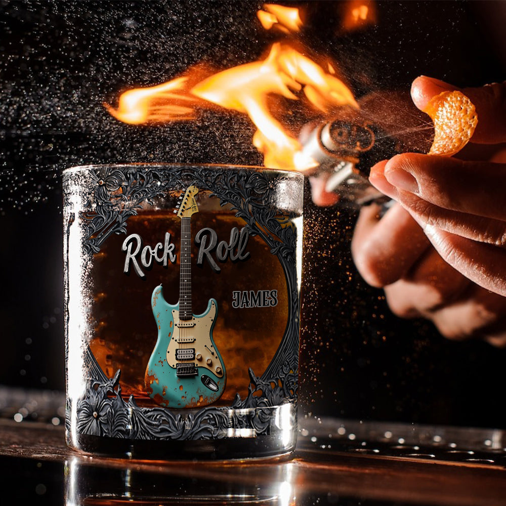 Verre à whisky personnalisé en forme de guitare Rock & Roll