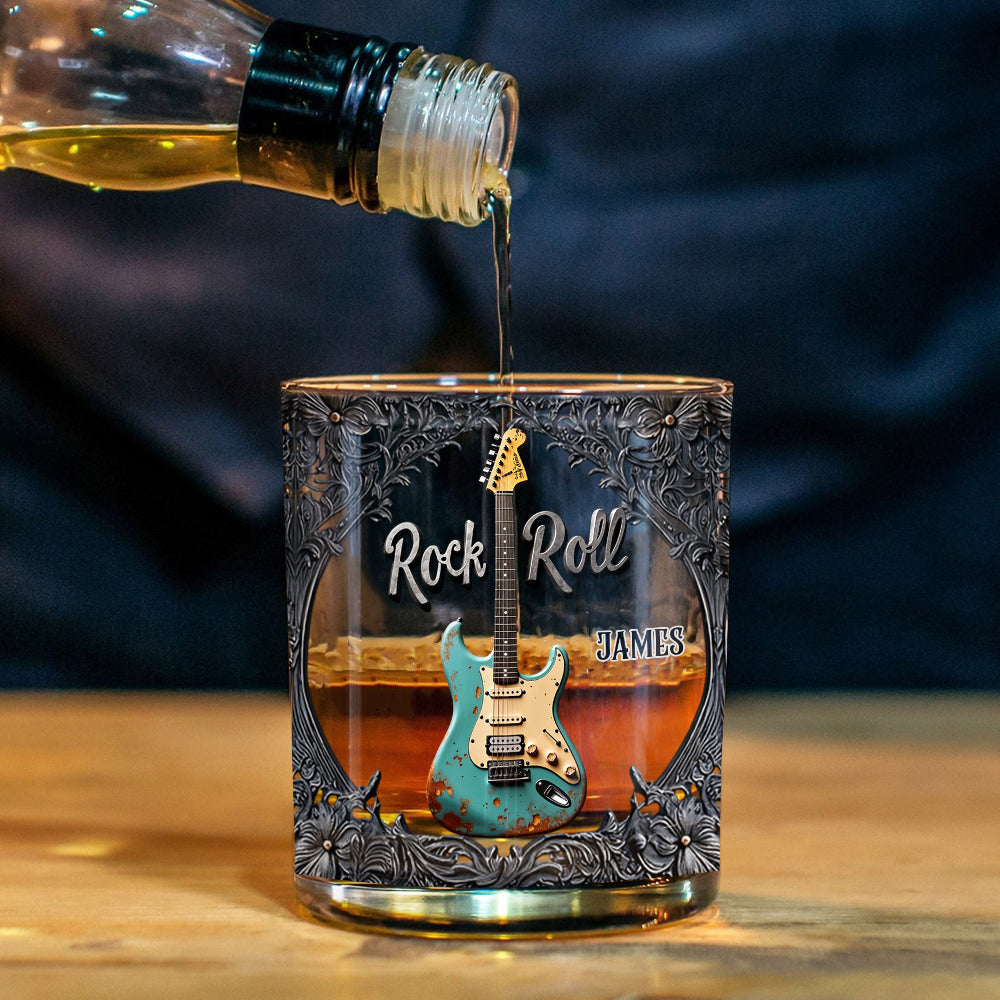 Verre à whisky personnalisé en forme de guitare Rock & Roll