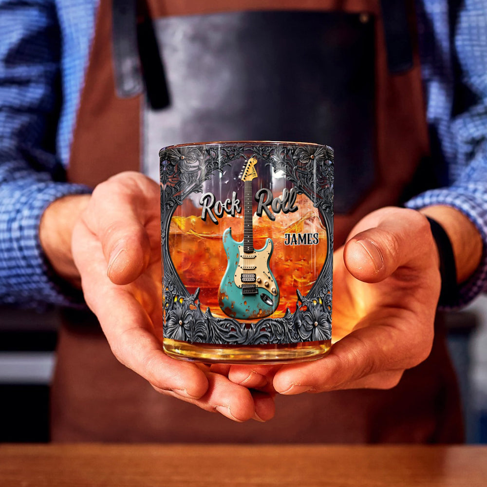 Verre à whisky personnalisé en forme de guitare Rock & Roll