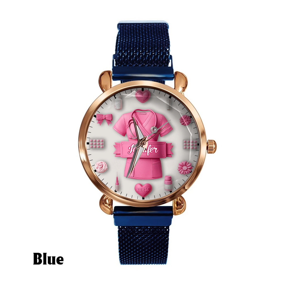 Le métier d'infirmière est un travail de cœur - Montre-bracelet personnalisée pour infirmière