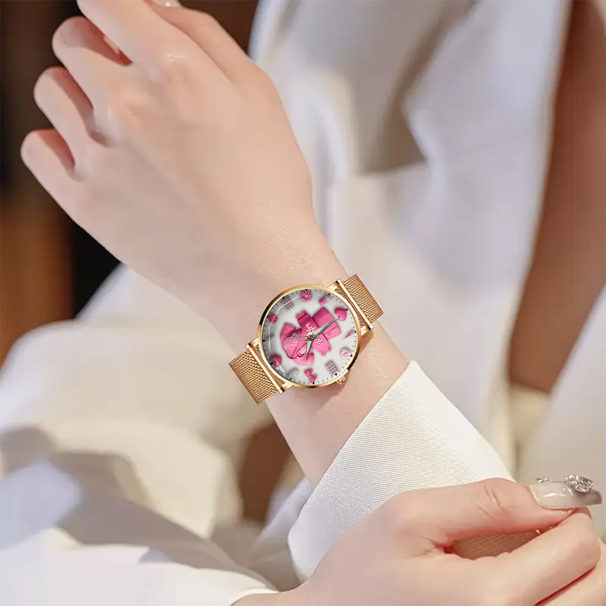 Le métier d'infirmière est un travail de cœur - Montre-bracelet personnalisée pour infirmière