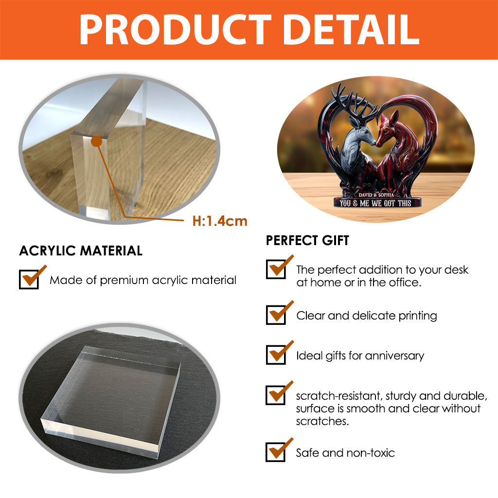 Toi et moi, on gère ! - Plaque acrylique personnalisée « Chasse » en forme de pièce