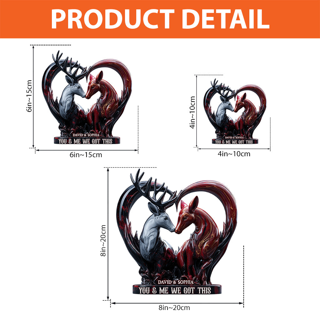 Toi et moi, on gère ! - Plaque acrylique personnalisée « Chasse » en forme de pièce