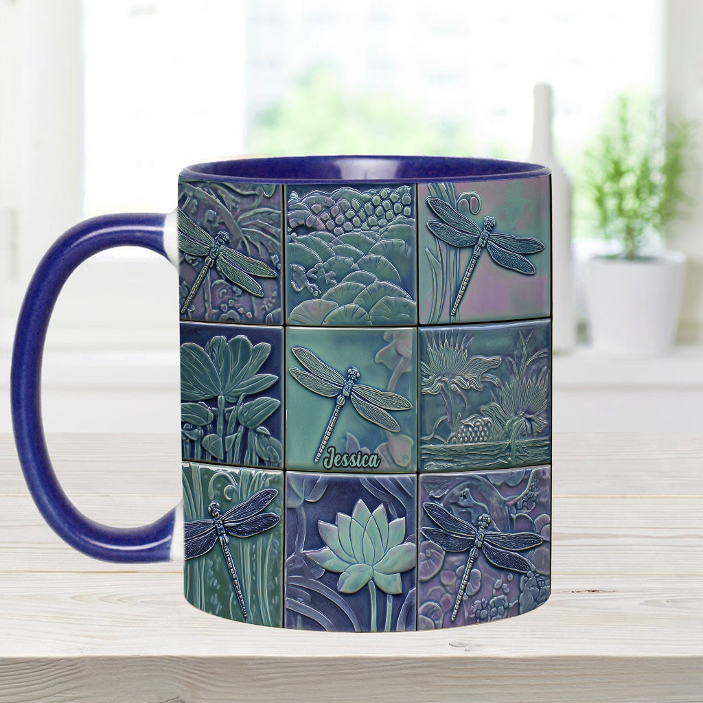 Just A Girl Who Loves Dragonfly - Personalized Dragonfly Accent Mug