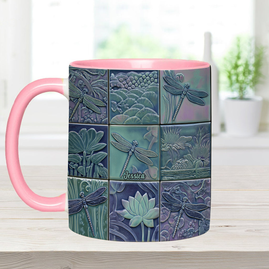 Just A Girl Who Loves Dragonfly - Personalized Dragonfly Accent Mug