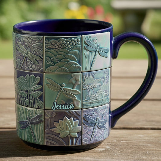Une fille qui aime les libellules - Mug personnalisé à motif libellule