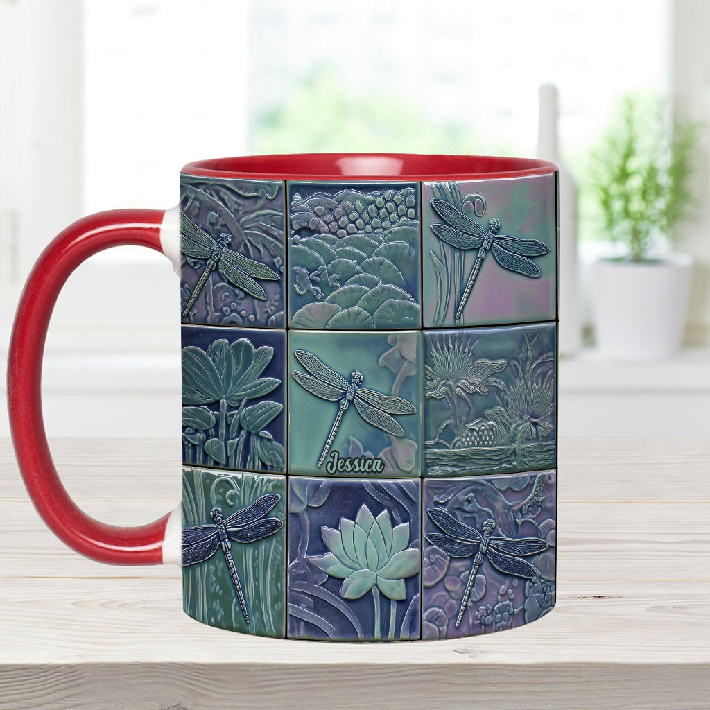 Just A Girl Who Loves Dragonfly - Personalized Dragonfly Accent Mug