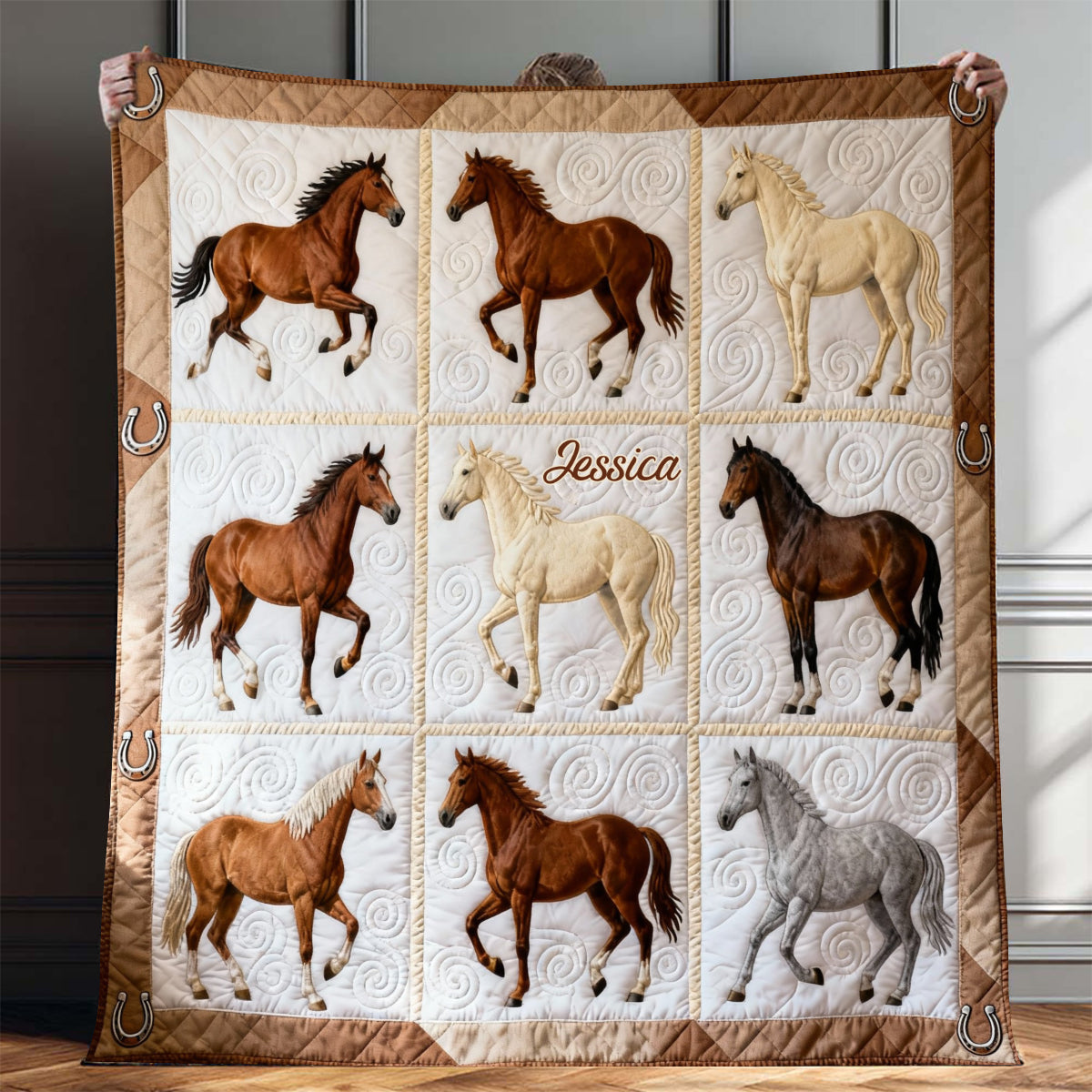 J'adore les chevaux - Couverture personnalisée pour chevaux