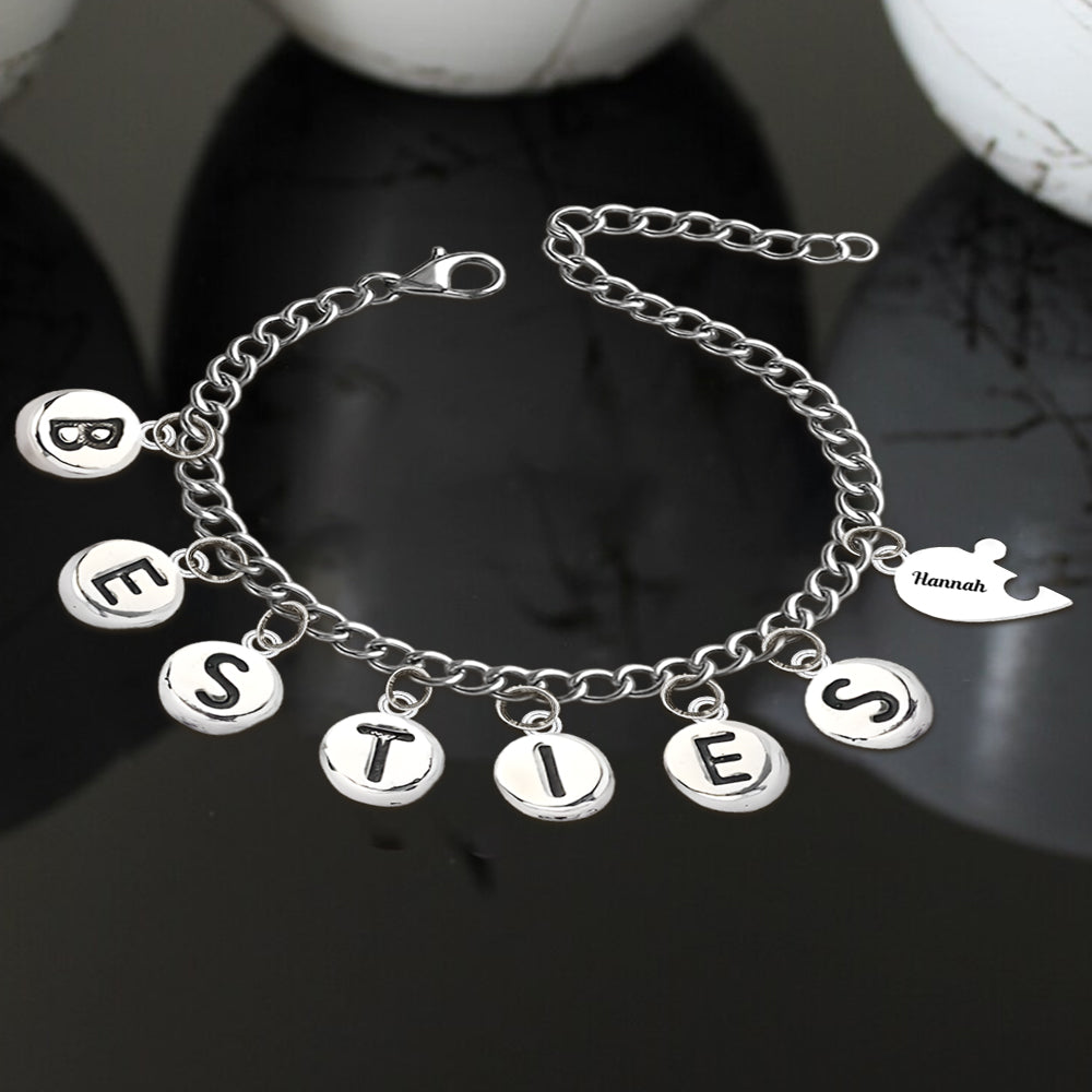 Bracelet Besties Pieces Of Heart - Bracelet personnalisé Bestie avec breloques